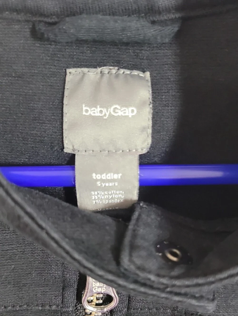 GAP BabyGap Black Toddler Jacket with Silver Zipper